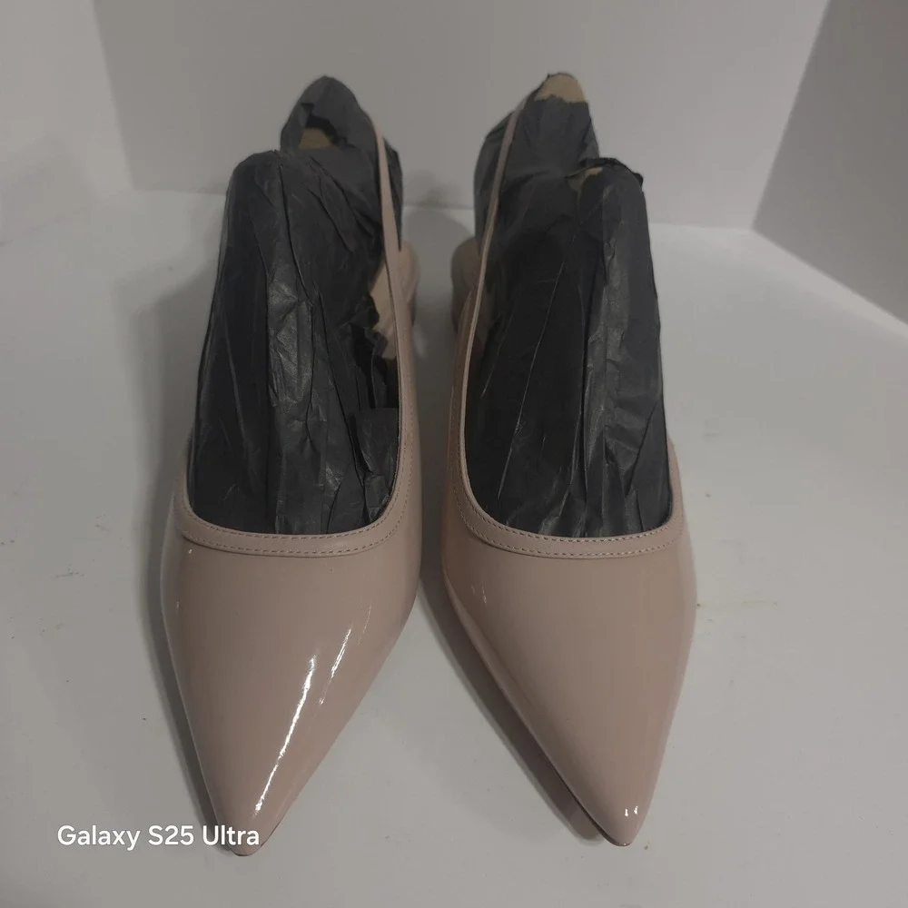 Kate Spade New‎ York Beige Pointed Toe Slingback Sandals Size US 10B PALE VELLUM